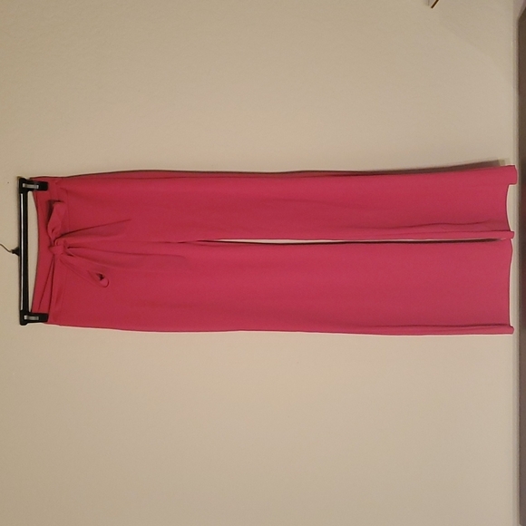 VTG hot pink wide leg polyester blend pants - Picture 1 of 11
